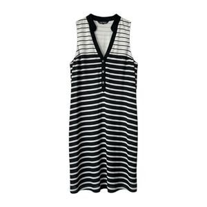Express Black White Stripe Dress - Sleeveless Relaxed Fit Sz Small - Minimalist